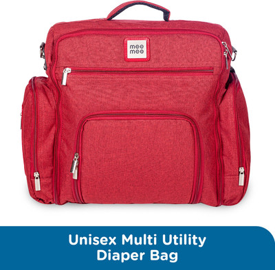 MeeMee Stylish Multi-Function Diaper Bag Backpack (Maroon) 1 Baby Diaper Bag(Maroon)
