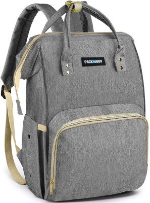 PackNBuy Stylish Premium Multi Purpose Diaper Bag for Mothers Mom Travel Backpack Diaper Bags for Babies(Grey)