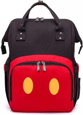 Chinmay Kids Large Capacity Mother Bag Diaper Backpack with Insulated Bottle Storage Backpack Diaper Bag(Red Yellow Eyes)