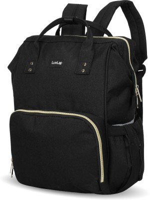 LuvLap Lily Diaper bag for mom & baby, Multfunctional & Watterproof with Changing Mat Diaper Bag(Black)