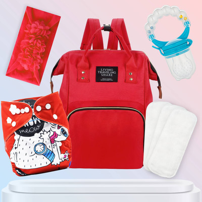 Bembika Reusable Cloth Diaper for Baby & Maternity Backpack Cloth Diaper Inserts Baby Diaper Bag-(BE2408)(Driving Car)