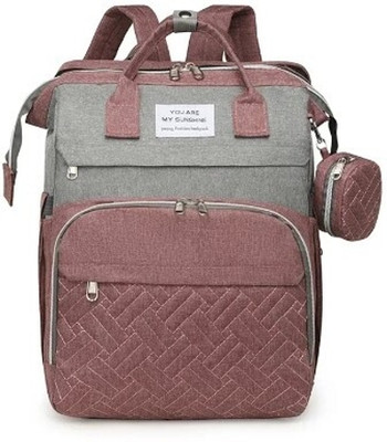 HANDCUFFS Diaper Bag With Changing Station | Mummy Bag With Bassinet Diaper Bag(Maroon)