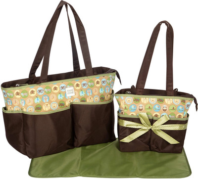 MeeMee Waterproof Maternity Backpack for Moms with Multiple Pockets & Changing Mat Baby Diaper Bag(Brown, Green)