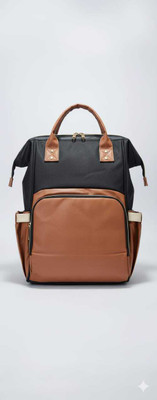 Observe Collection Baby Daiper bag Leather Insulated Bottle Backpack(Black, Brown)