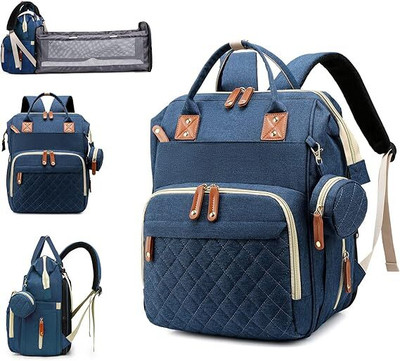 HANDCUFFS Diaper Bag With Changing Station | Mummy Bag With Bassinet Diaper Bag(Blue)