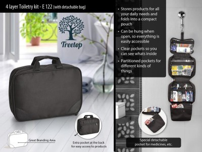 TREETOP 4 Layer Toiletry Kit Toiletry Kit(Black)