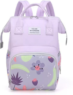BABY HOLIC Baby Diaper Bag for Mothers | Black Maternity Backpack with Teddy Design TRAVELLING DIAPER BAG(LIGHT PURPLE)
