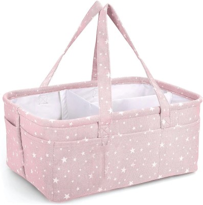 HANDCUFFS Baby Diaper Caddy Organizer Nursery Storage Bin Multipurpose Bag Diaper Caddy(Pink)