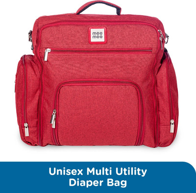 MeeMee Stylish Multi-Function Diaper Bag Backpack (Maroon) 1 Baby Diaper Bag(Maroon, Red)