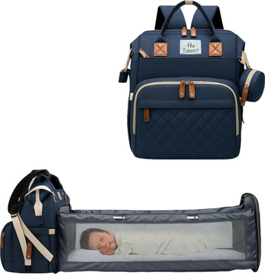 Fareto Premium Diaper Bag with Foldable Baby Bed & Changing Station standard(Blue)