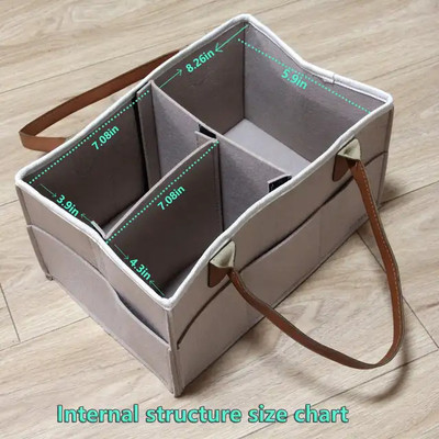 Color Scoops Baby Diaper Caddy Organizer with Lid, Multiple Compartments Caddy Bag(Grey)