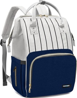 PackNBuy Mother Baby Diaper Bag Backpack Multiuse Stylish Baby Diaper Bag for Mom Dad Travel(Navy Blue, Grey)