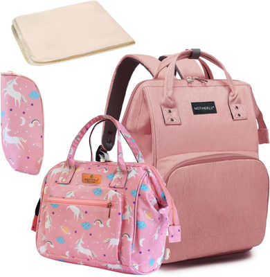 MOTHERLY Everyday Combo Diaper Bag For Mom Includes Assesories, Baby Bags For Mothers(Pink-Combo)