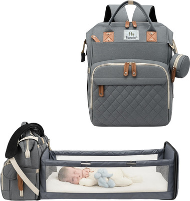 Fareto Premium Diaper Bag with Foldable Baby Bed & Changing Station standard(Grey)