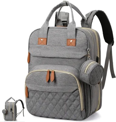 HANDCUFFS Multipurpose Diaper Bag with Changing Station Diaper Backpack(Grey)