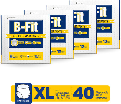 B-FIT Regular Pant Style Adult Diapers - XL(40 Pieces)
