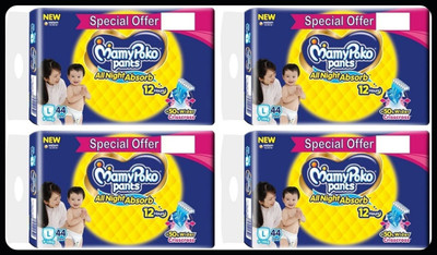 MamyPoko Baby Diapers-L Size(Pack of 4)-25N611 - L(176 Pieces)