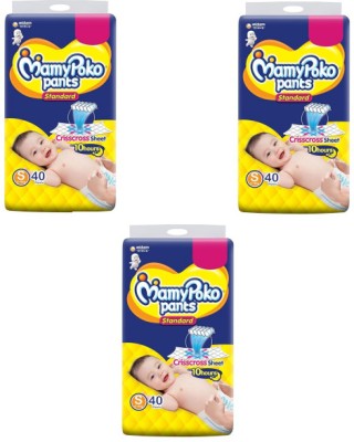 MamyPoko Pants Standard Baby Diapers, Small Size Combo (40+40+40) - S(120 Pieces)