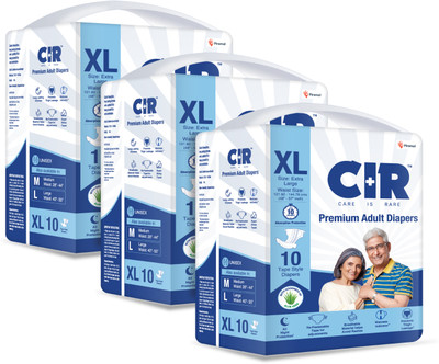 CIR Premium Adult Diapers, Extra Large, Pack of 3 (30 units) Adult Diapers - XL(30 Pieces)