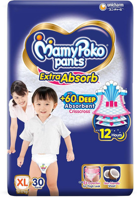 MamyPoko Pants Diapers Extra Absorb Xtra Large - XL(30 Pieces)