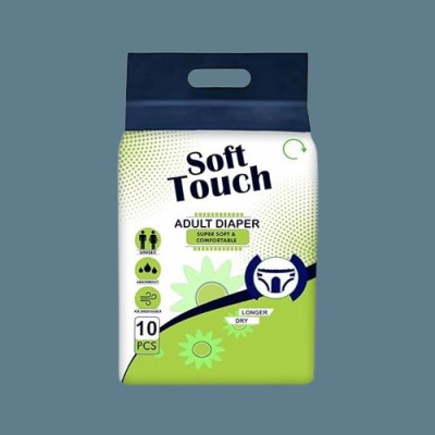 Soft Touch Adult or Old Age Diaper Pants | Wetness Indicator & Up To 10 Hours Absorption.. Adult Diapers - L(10 Pieces)