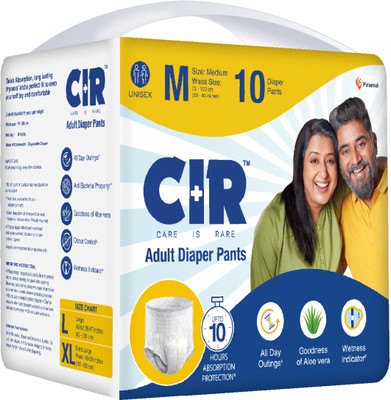CIR 10 hr Absorption Protection with Wetness Indicator Odour Control Pant Adult Diapers - M(10 Pieces)