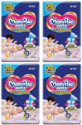 MamyPoko Pants Extra Absorb Small Size Diaper Pants S - 7x4 Diapers - S(28 Pieces)