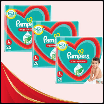 Pampers Baby Diapers-L Size(Pack of 3)-25N148 - L(78 Pieces)