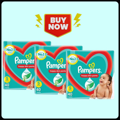 Pampers Baby Diapers-S Size(Pack of 3)-25N280 - S(120 Pieces)