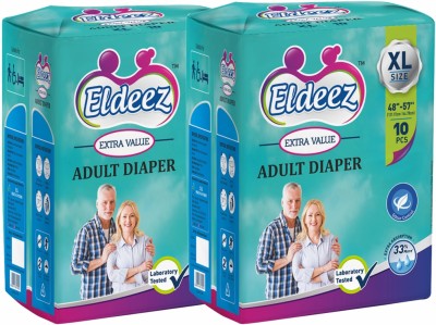 ELDEEZ Extra Value Extra Large size Tape Adult Diapers - XL(20 Pieces)