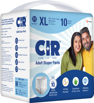 CIR 10 hr Absorption Protection with Wetness Indicator Odour Control Pant Adult Diapers - XL(10 Pieces)