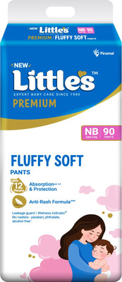 Little's Comfy Baby Pants Diapers with Wetness Indicator and 12 hours Absorption - New Born(90 Pieces)