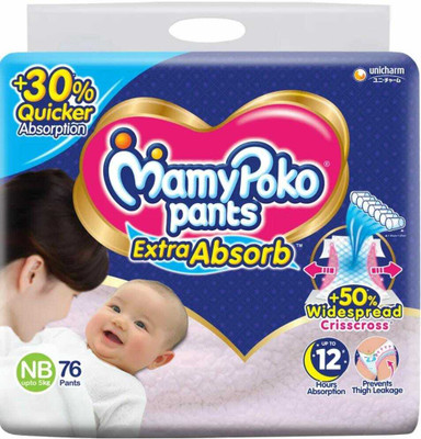 MamyPoko Extra Absorb NB76 - New Born(76 Pieces)