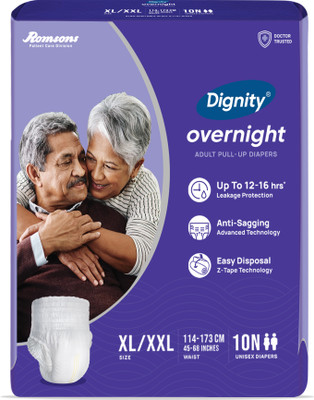 DIGNITY Overnight Pant Style Adult Diapers - XL - XXL(10 Pieces)