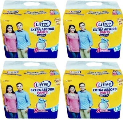 LIFREE Adult Diaper Pant Style Large Size , combo of 4 packs, 10 pcs per pack Total 40 pcs for waist size 30-39 inches Adult Diapers - L(40 Pieces)