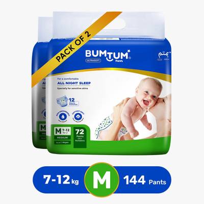 Bumtum Baby Pull-Up Diaper Pants Combo Pack - M  (144 Pieces)
