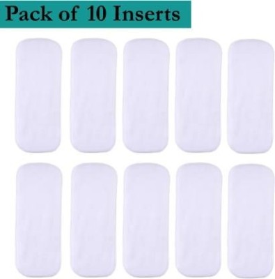 RAREGEAR 5 Layer Inserts Pads Liners Natures Cloth Diaper Reusable Washable Pack of 10 - New Born(10 Pieces)