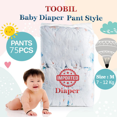 TOOBIL Imported Baby Premium Soft Pants (Loose Type) Medium 7-12 KG – M  (75 Pieces) For Rs. 489 @ 76 %