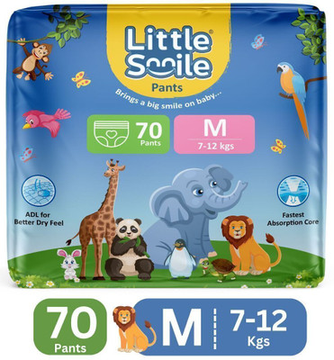Little Smile Better Dry Feel Baby Diaper Pants - Medium - M(70 Pieces)