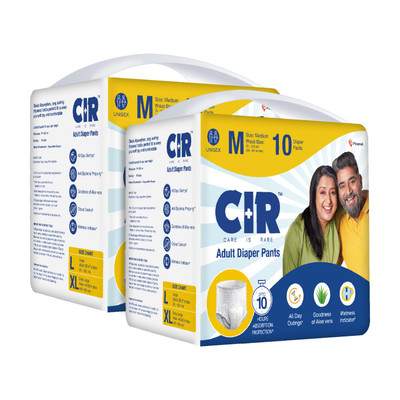 CIR 10 hr Absorption Protection with Wetness Indicator Odour Control Pant Adult Diapers - M(20 Pieces)