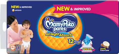 MamyPoko Standard All Night Extra Large 36 - XL(34 Pieces)
