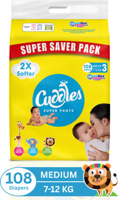 Cuddles - Super Pants Super Saver Pack Pant Style Diaper - M(108 Pieces)