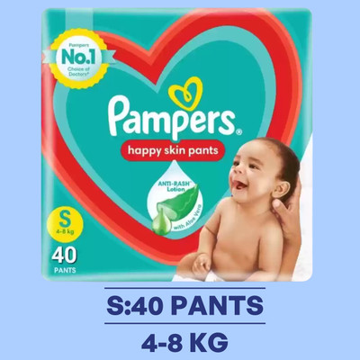 Pampers Happy Skin Pants Value Pack S40 - S (40 Pieces) | Extra Soft & Gentle Protection - S(40 Pieces)