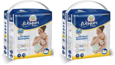 Wowper Fresh Premium+ Pants Diapers - Small (78 Pieces) - ( Pack of 2 ) - S (156 Pieces) - S(156 Pieces)