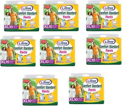 LIFREE Comfort Standard Adult Diaper Pants, XL -80 Pcs, Waist (35-49 Inches) Pack of 8 - XL(80 Pieces)