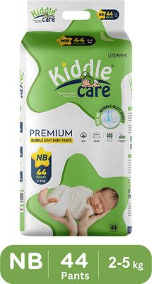 Kiddle Care Premium Bubble Soft Baby Pants Diaper | New Born/Extra Small (NB/XS) - New Born(44 Pieces)
