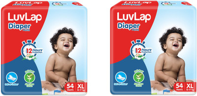 LuvLap Diaper Pants With Aloe Vera Lotion - Extra Large (54 Pieces) - ( Pack of 2 ) - XL(108 Pieces)
