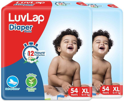 LuvLap Baby Diaper Pants X Large 12-17kg, Up to 12 Hrs Protection, Pack of 108 PCS - XL(108 Pieces)