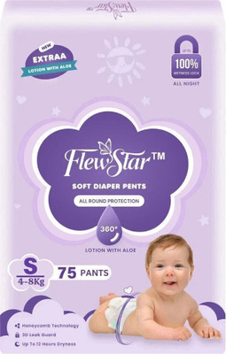 Flewstar Baby Diapers Anti Rash Blanket, Lotion with Aloe,Cottony Soft High Absorb. - S(75 Pieces)