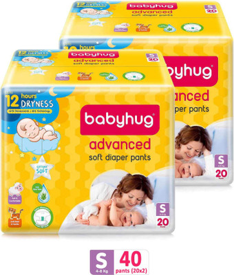 babyhug Advanced Pant Style Diapers Small - 20 Pieces Pack of 2 - S(40 Pieces)